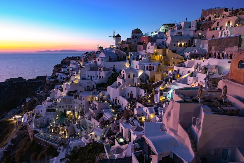 Full Moon Over Santorini, Greece